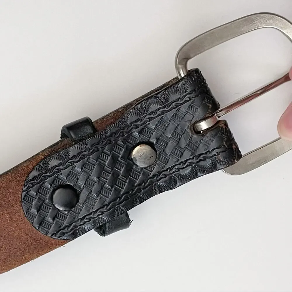 Bald Eagle Sun Genuine Leather Tooled Belt Small